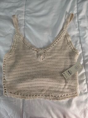 No Boundaries Cream Crochet Crop Cami